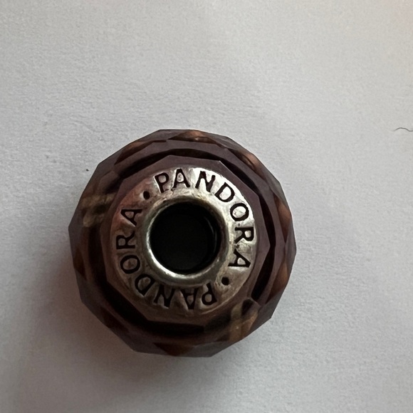 Pandora Retired Purple Silver Beaded Charm - Picture 7 of 8